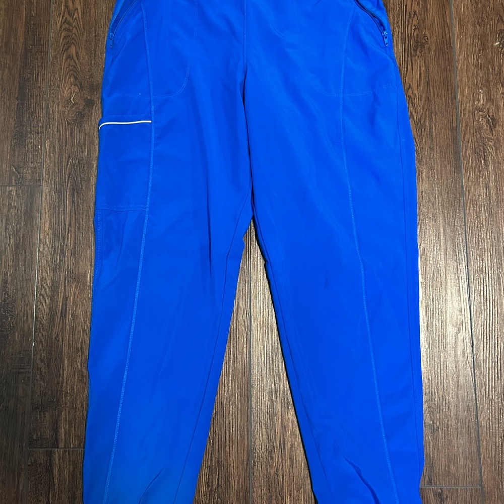 Infinity Galaxy Blue Pull Up Scrubs Tall Large with adjustable waist
